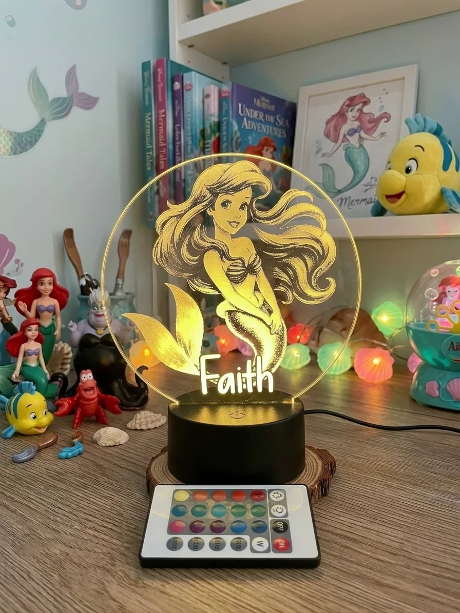 Colección de lámparas 3D personalizadas para niños con personajes y nombres grabados
